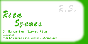 rita szemes business card